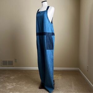 Vanessa Bruno Athé - Patch Pocket Overalls in Two-Tone Denim - 42 EU / U.S. 10